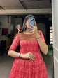 Load image into Gallery viewer, Salmon Color Print With Zari Patta  Soft Cotton Dress Clothsvilla