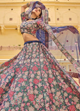 Load image into Gallery viewer, Soft Net Stone And Sequins Work Lehenga In Navy Blue Clothsvilla