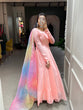 Load image into Gallery viewer, Peach Color Simple Soft Organza Gown Clothsvilla