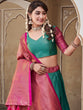 Load image into Gallery viewer, Teal Color Zari Weaving Work Jacquard Silk hyderabadi Lehenga Choli ClothsVilla.com