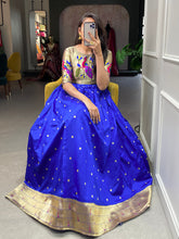 Load image into Gallery viewer, Blue Color Weaving Zari Work Jacquard Silk Paithani Gown Clothsvilla