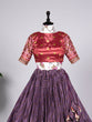 Load image into Gallery viewer, Wine Color Haydrabadi Patola Print and Sequins Embroidery Chinon Lehenga Choli ClothsVilla.com