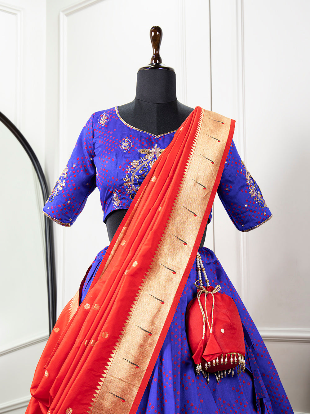 Blue Color Zari Weaving Work Jacquard Silk Lehenga Choli ClothsVilla