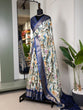 Load image into Gallery viewer, White Color Printed With Zari Border Dola Silk Saree Clothsvilla