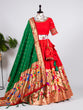 Load image into Gallery viewer, Red Color Weaving Zari Work Jacquard Pethani Lehenga Set Clothsvilla