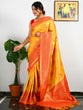 Load image into Gallery viewer, Pure Kanjeevaram Meenakari Woven Saree Bee Yellow Clothsvilla