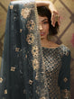 Load image into Gallery viewer, Teal Blue Net Embroidered Partywear Sharara Suit Clothsvilla