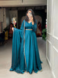 Load image into Gallery viewer, Teal Color Plain With Lace Border Rangoli Silk Lehenga Choli Set ClothsVilla