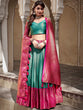Load image into Gallery viewer, Teal Color Zari Weaving Work Jacquard Silk hyderabadi Lehenga Choli ClothsVilla.com