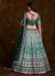 Load image into Gallery viewer, Thread Art Silk Lehenga Choli in Sea Green Clothsvilla