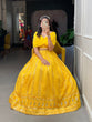 Load image into Gallery viewer, Yellow Color Sequins and Embroidery Thread Work Georgette Co-Ord Set Lehenga Choli ClothsVilla.com