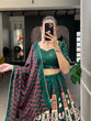 Load image into Gallery viewer, Green Color Printed With Lace Border Vaishali Silk Traditional Lehenga Choli Clothsvilla
