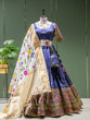 Load image into Gallery viewer, Navy Blue Color Weaving Zari Work Jacquard Paithani Lehenga Sets Clothsvilla
