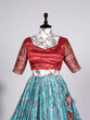 Load image into Gallery viewer, Sky Blue Color Ikkat Patola Print and Sequins Embroidery Chinon Lehenga Choli ClothsVilla