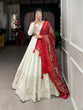 Load image into Gallery viewer, White Color Lucknowi Paper Mirror Work Georgette lehenga Choli ClothsVilla.com