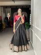 Load image into Gallery viewer, Black Color Zari Weaving Work Organza Lehenga Choli ClothsVilla.com