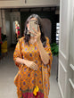 Load image into Gallery viewer, Mustard Color Patola Printed Gaji Silk Kaftan ClothsVilla.com