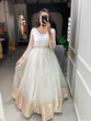 Load image into Gallery viewer, White Color Zari Weaving Work Organza Chex Gown Clothsvilla