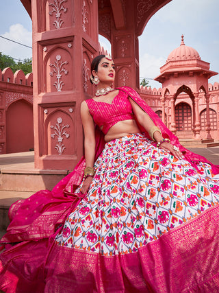 Pink Color Patola Printed Dola Silk Lehenga Choli Clothsvilla