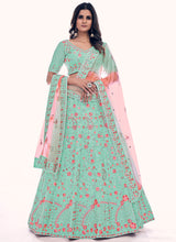 Load image into Gallery viewer, Net Long Choli Lehenga For Party Clothsvilla