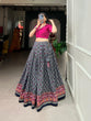 Load image into Gallery viewer, Navy Blue Color Patola With Foil Print Rayon Cotton Co-ord Set Lehenga Choli Clothsvilla