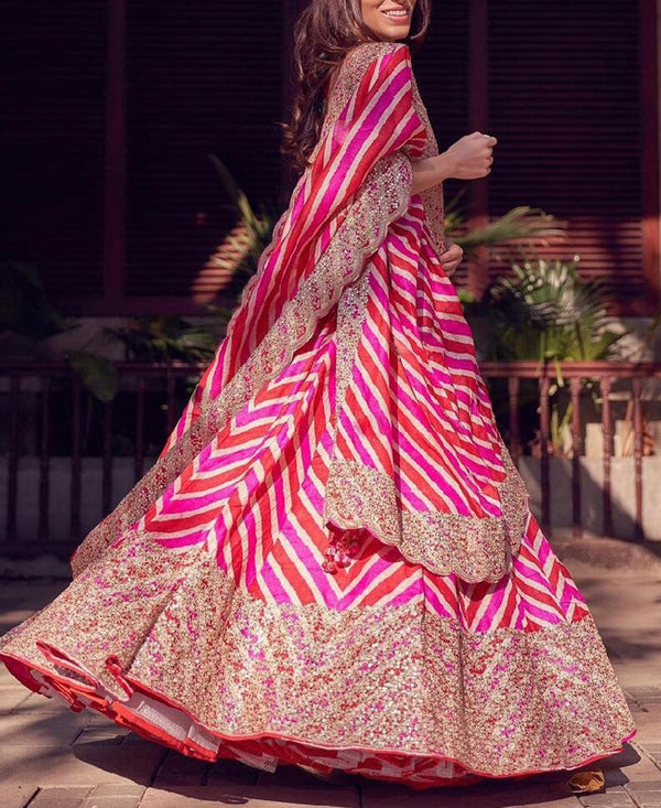 Pink Colored Sequence Embroidery Work Designer Lehenga Choli ClothsVilla