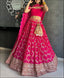 Dark Pink Georgette Lehenga Choli with Coding and Sequence work ClothsVilla