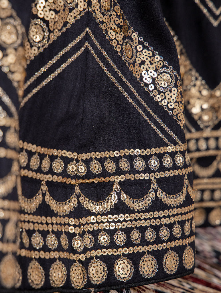 Black Color Sequins Work Velvet Banglory Lehenga Choli Clothsvilla