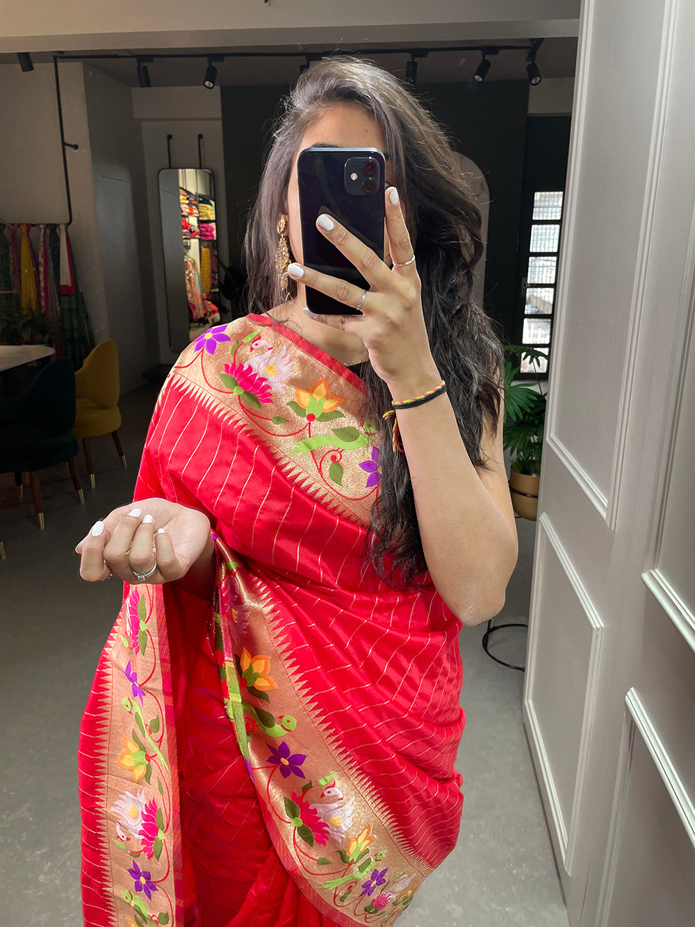 Red Color Weaving Zari Work Jacquard Silk Saree Clothsvilla