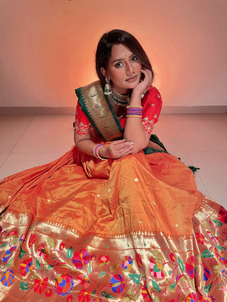 Mustard Color Weaving Zari Work Jacquard Silk Pethani Lehenga Choli Clothsvilla