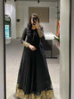 Load image into Gallery viewer, Black Color Weaving Zari Work Rangoli Silk Gown Dress Clothsvilla