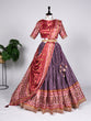 Load image into Gallery viewer, Wine Color Haydrabadi Patola Print and Sequins Embroidery Chinon Lehenga Choli ClothsVilla.com