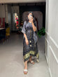 Load image into Gallery viewer, Black Color Bandhej Print With Gotta Patti Lace Border Gaji Silk Kaftan ClothsVilla.com
