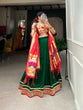 Load image into Gallery viewer, Green Color Plain With Paithani Lace Border Vichitra Silk Lehenga  Choli Clothsvilla