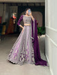 Load image into Gallery viewer, Purple Color Thread Embroidery And Jharkhand Dimound Work Georgette Lehenga Choli Clothsvilla