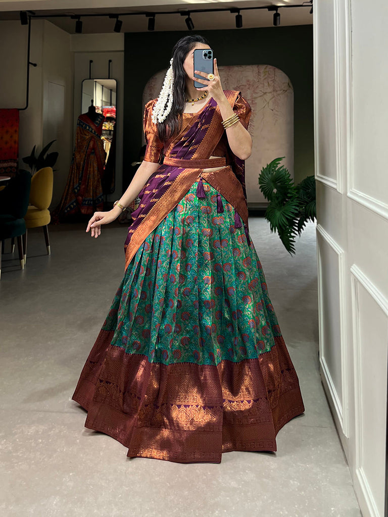 South Indian Wedding Special Banarasi Silk Lehenga Choli