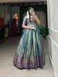 Load image into Gallery viewer, Firozi Color Zari Weaving Work Kanjivaram Wedding Wear Dress Clothsvilla