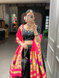 Load image into Gallery viewer, Black Color Weaving Zari Work jacquard Paithani Silk Lehenga Choli ClothsVilla.com