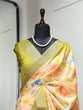 Load image into Gallery viewer, Yellow Color Digital Printed Handloom Kotha Border Saree Clothsvilla