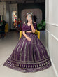Load image into Gallery viewer, Wine Color Sequins and Embroidery Thread Work Georgette Co-Ord Set Lehenga Choli ClothsVilla.com
