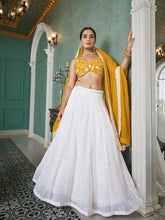 Load image into Gallery viewer, White Color Sequins Embroidery Georgette Lehenga Choli Clothsvilla