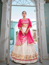Load image into Gallery viewer, White Color Sequins Embroidery Work Georgette Lehenga Choli Clothsvilla