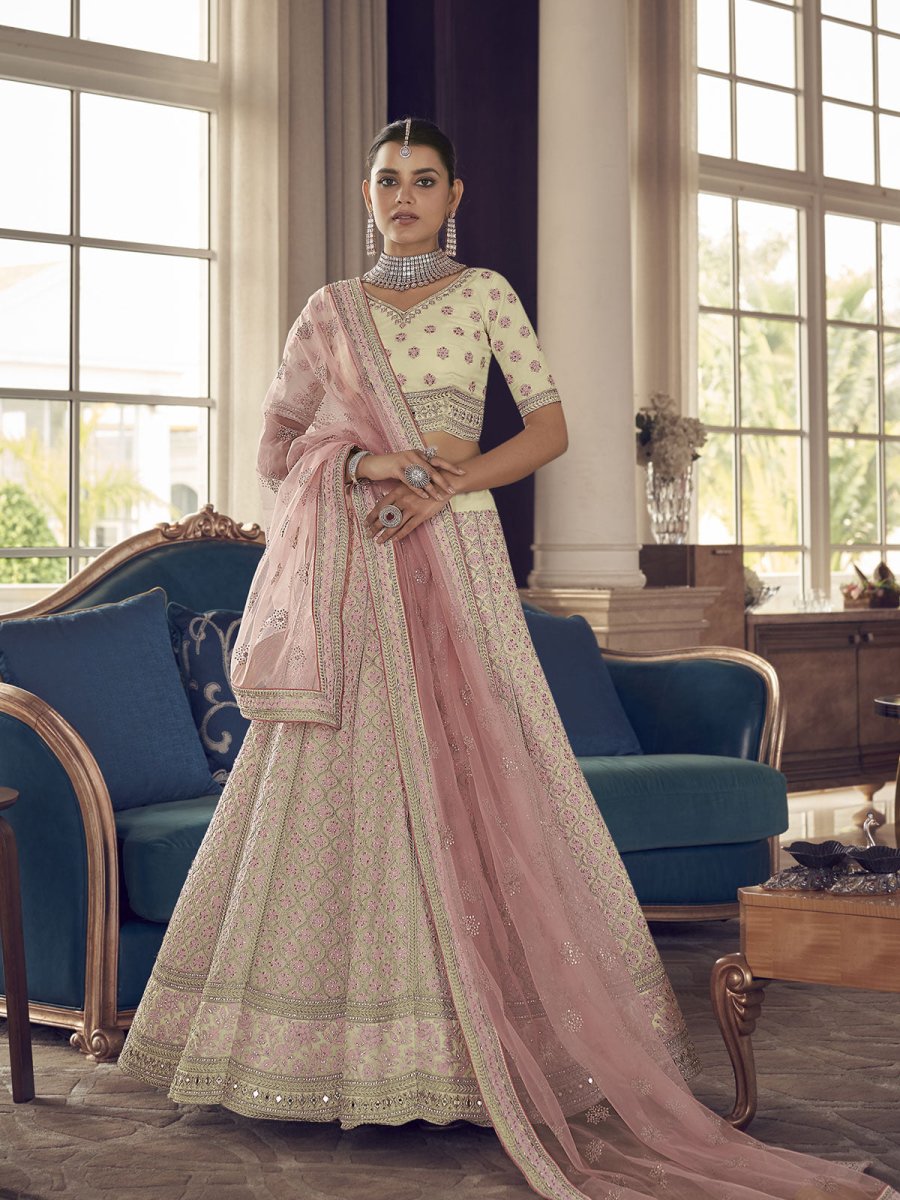 White Art Silk Partywear Lehenga Choli Clothsvilla