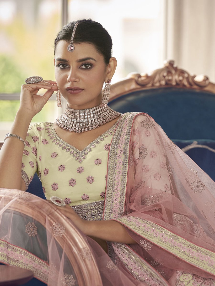 White Art Silk Partywear Lehenga Choli Clothsvilla