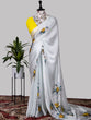 Load image into Gallery viewer, White Color Digital Printed Japan Satin Silk Saree Clothsvilla