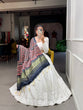 Load image into Gallery viewer, White Color Lucknowi Paper Mirror Work Georgette lehenga Choli ClothsVilla.com