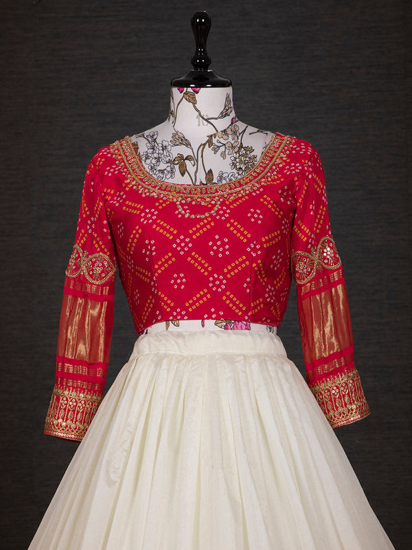 White Color Navratri Special Chaniya Choli Design Clothsvilla