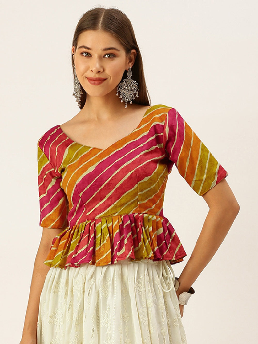Multi Color Foil And Printed Pure Cotton Ready Made Blouse Clothsvilla