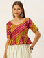 Multi Color Foil And Printed Pure Cotton Ready Made Blouse Clothsvilla