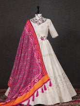 Load image into Gallery viewer, White Color Sequins And Thread Embroidery Work Georgette Lehenga Choli With Chinon Dupatta Clothsvilla